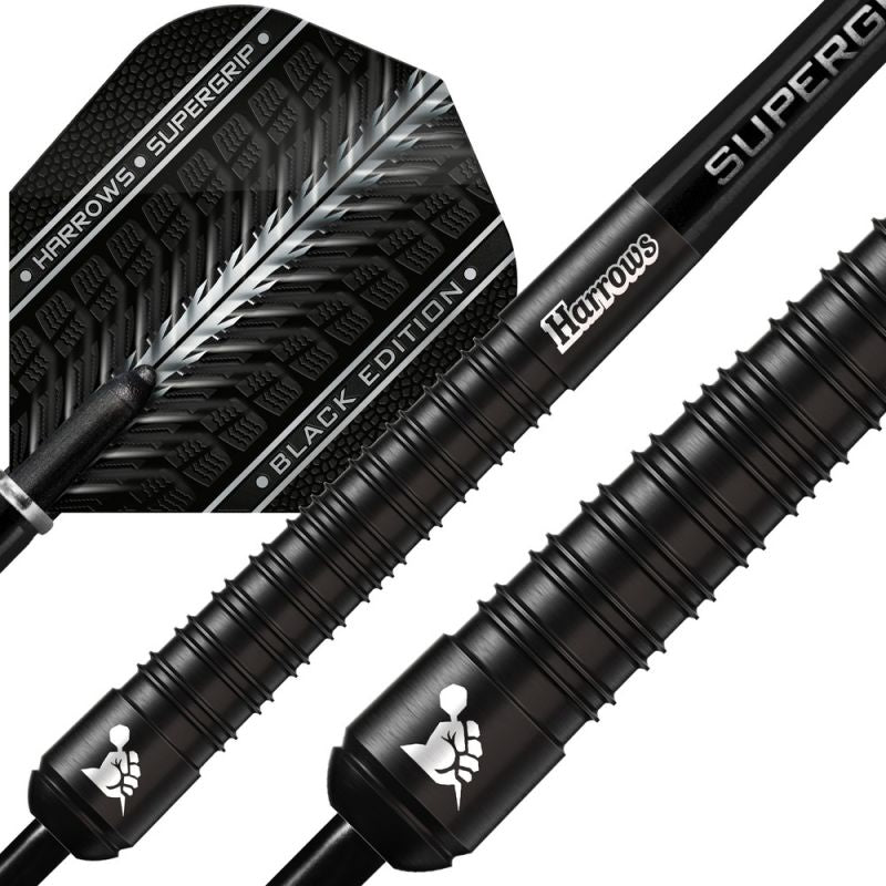 Harrows Supergrip Black Darts 90% Steeltip Supergripblack90%