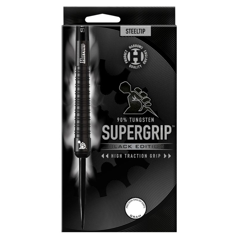 Harrows Supergrip Black Darts 90% Steeltip Supergripblack90%