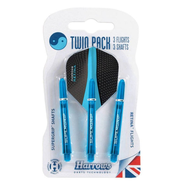 Harrows Twin Pack Supergrip Shafts + Retina Feathers Hs-tnk-000013682