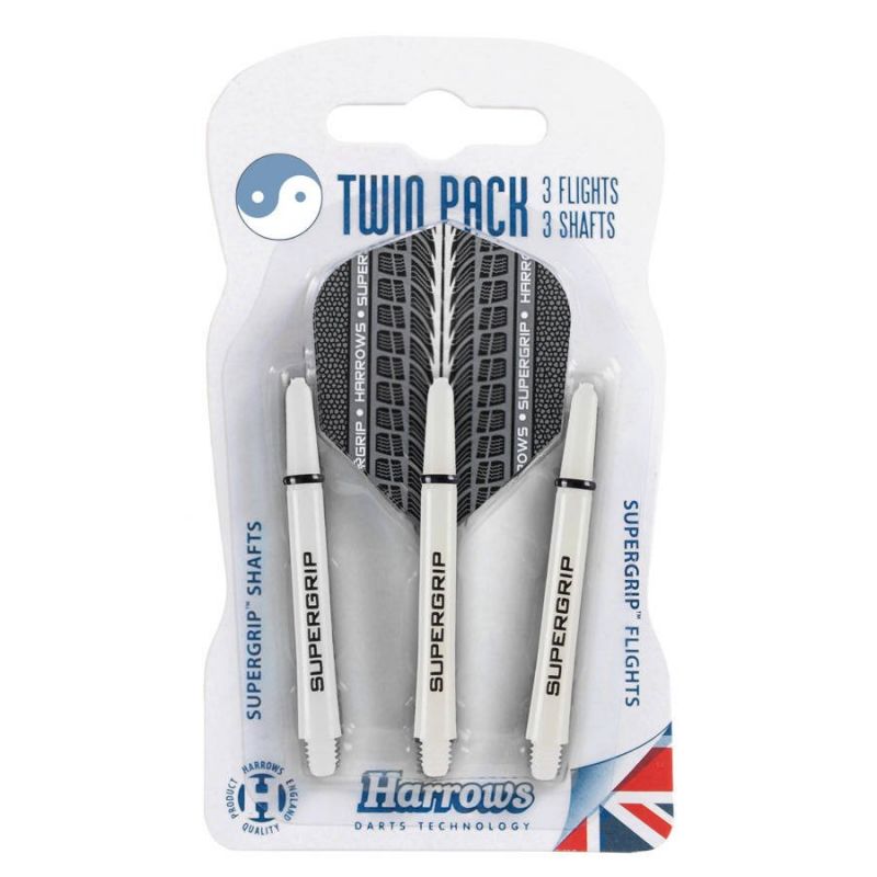 Harrows Twin Pack Supergrip shafts + Supergrip flights (white) HS-TNK-000013685