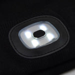 head Beanie With 4-Led Headlamp, 120 Lm, 3 Modes, For Outdoor Activities fekete kötött sapka GSP-1088211