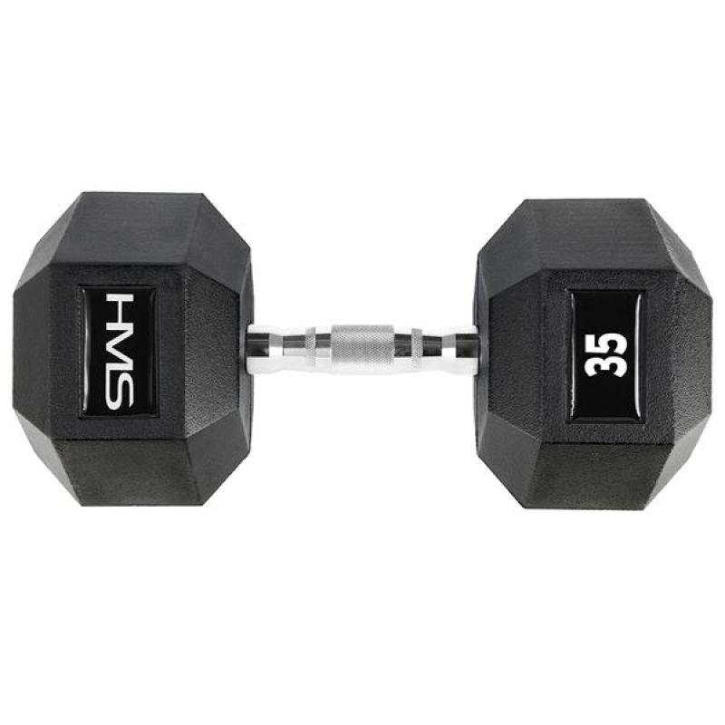HMS Hex Pro 35 kg dumbbell fekete edzőfelszerelés 17-66-125