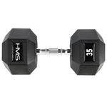 HMS Hex Pro 35 kg dumbbell fekete edzőfelszerelés 17-66-125