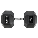 HMS HEX PRO 55 KG dumbbell fekete edzőfelszerelés 17-66-132