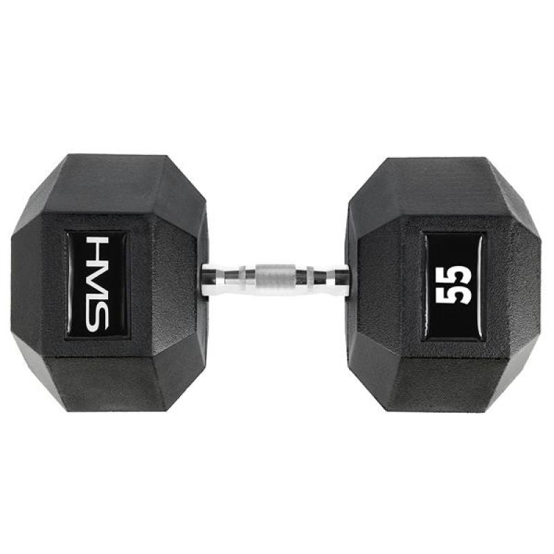 HMS HEX PRO 55 KG dumbbell fekete edzőfelszerelés 17-66-132