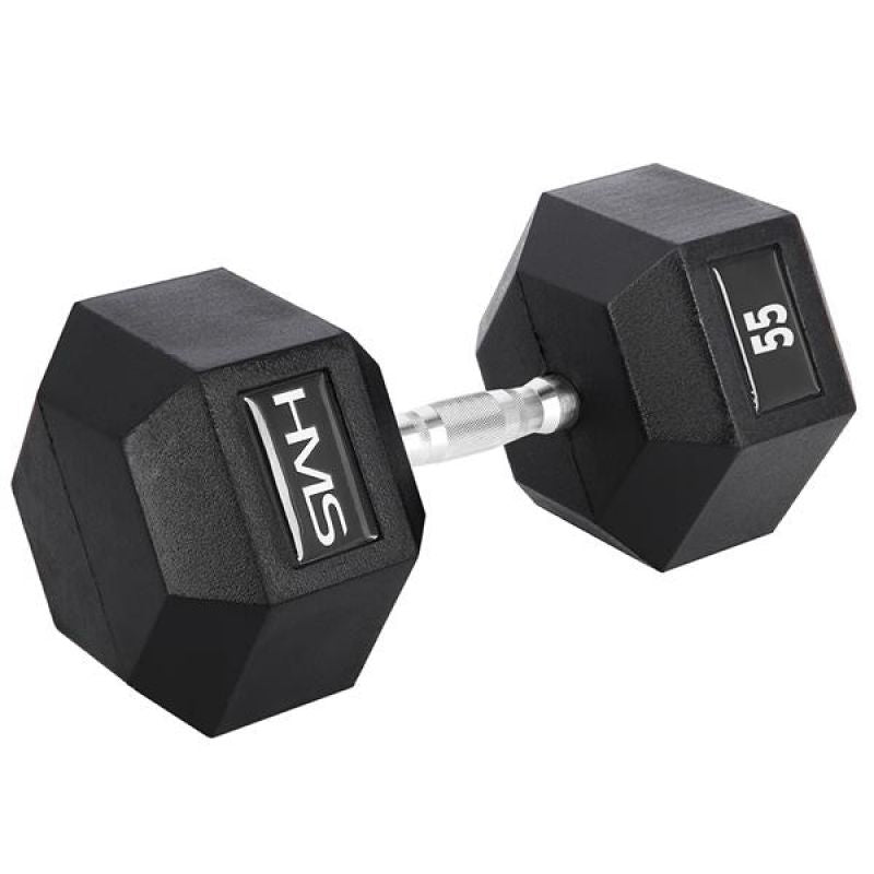 HMS HEX PRO 55 KG dumbbell fekete edzőfelszerelés 17-66-132