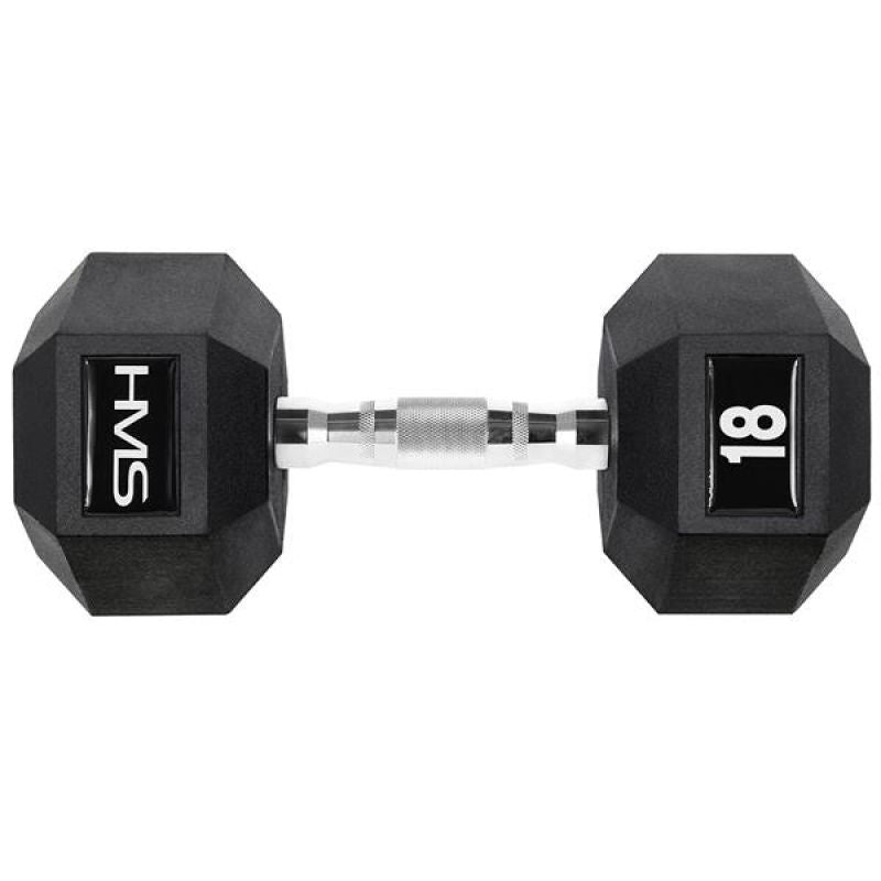 HMS HEX PRO dumbbell 18 kg szürke edzőfelszerelés 17-66-118
