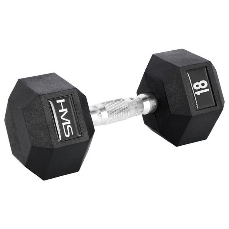 HMS HEX PRO dumbbell 18 kg szürke edzőfelszerelés 17-66-118