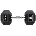 HMS HEX PRO dumbbell 18 kg szürke edzőfelszerelés 17-66-118