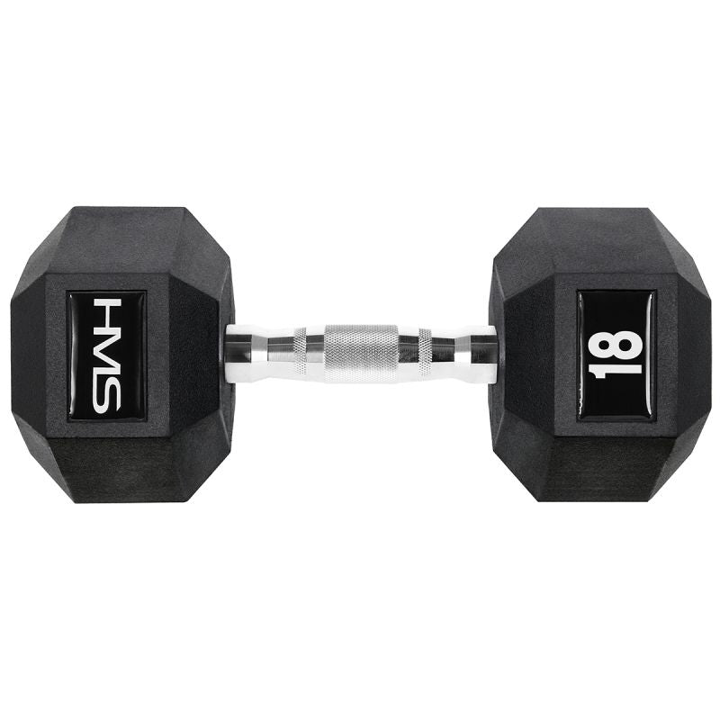 HMS HEX PRO dumbbell 18 kg szürke edzőfelszerelés 17-66-118