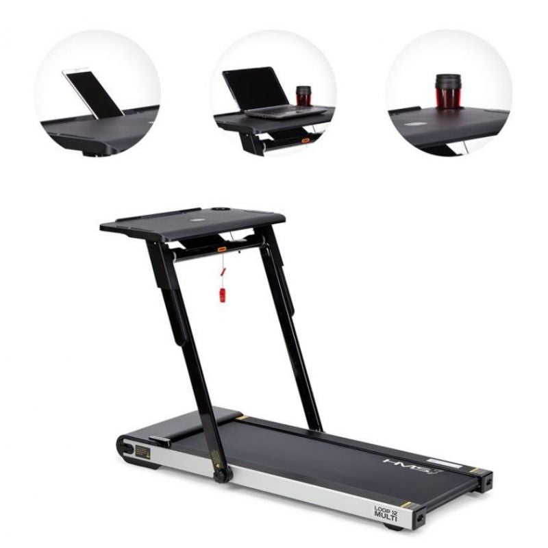 HMS MULTI elektromos futópad asztallal 1-12 km/h, fekete