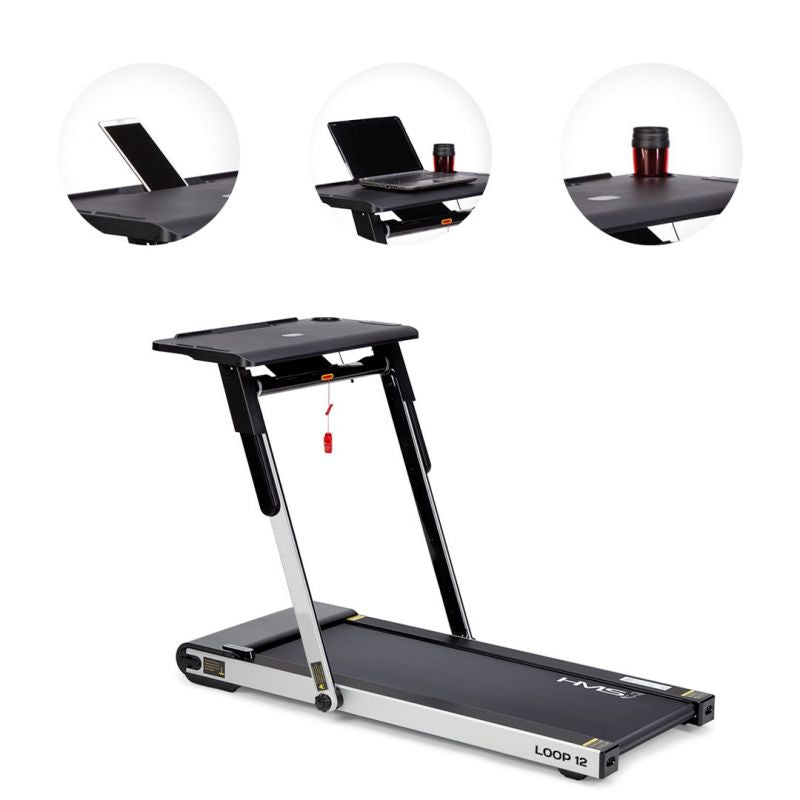 HMS MULTI elektromos futópad asztallal 1-12 km/h, szürke