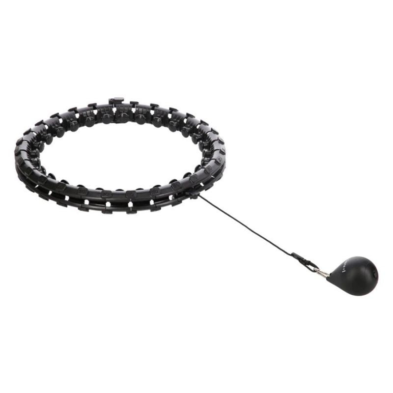 HMS Plus size hula hoop HHW12 with studs and weight, black fekete 17-44-526