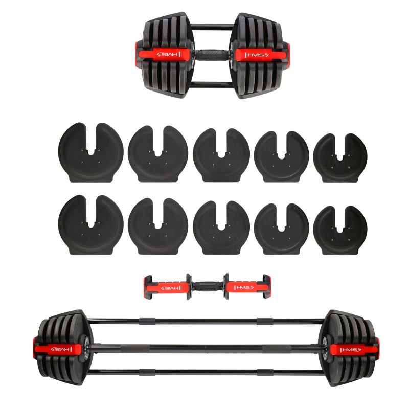 HMS SGR40 PRO SET 2in1 adjustable dumbbell set 43.5 kg edzőfelszerelés