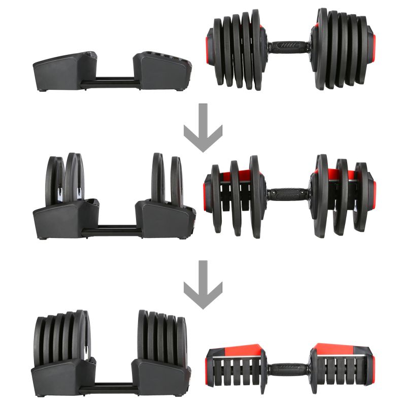 HMS SGR40 PRO SET 2in1 adjustable dumbbell set 43.5 kg edzőfelszerelés