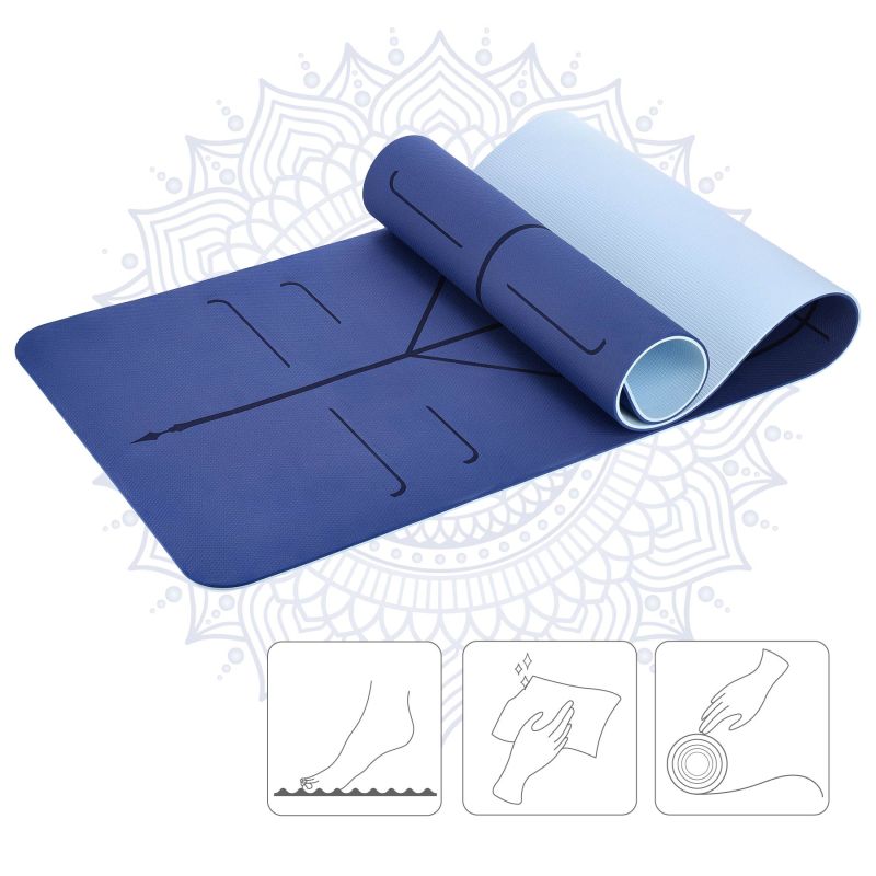HMS YM10 Dark Blue TPE yoga mat kék edzőfelszerelés 17-44-220
