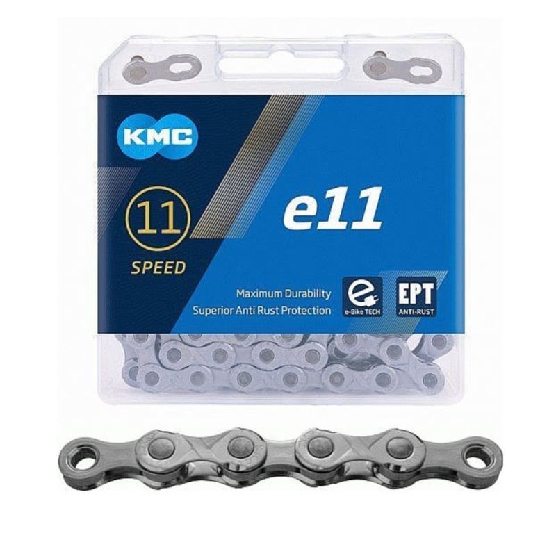 KMC Chain E10 Electric EPT 136 Links Silver Box szürke kerékpár alkatrész