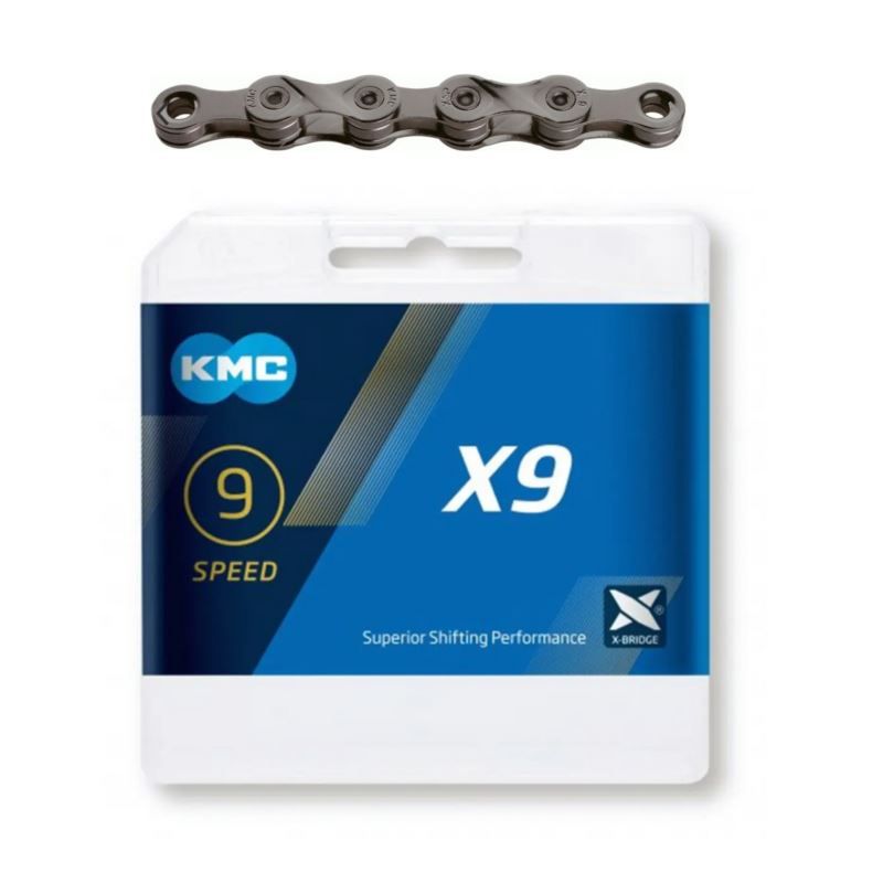 KMC Chain X9 114 links gray BOX szürke kerékpár alkatrész