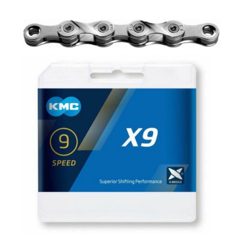 KMC Chain X9 114 Links Silver Box szürke kerékpár alkatrész