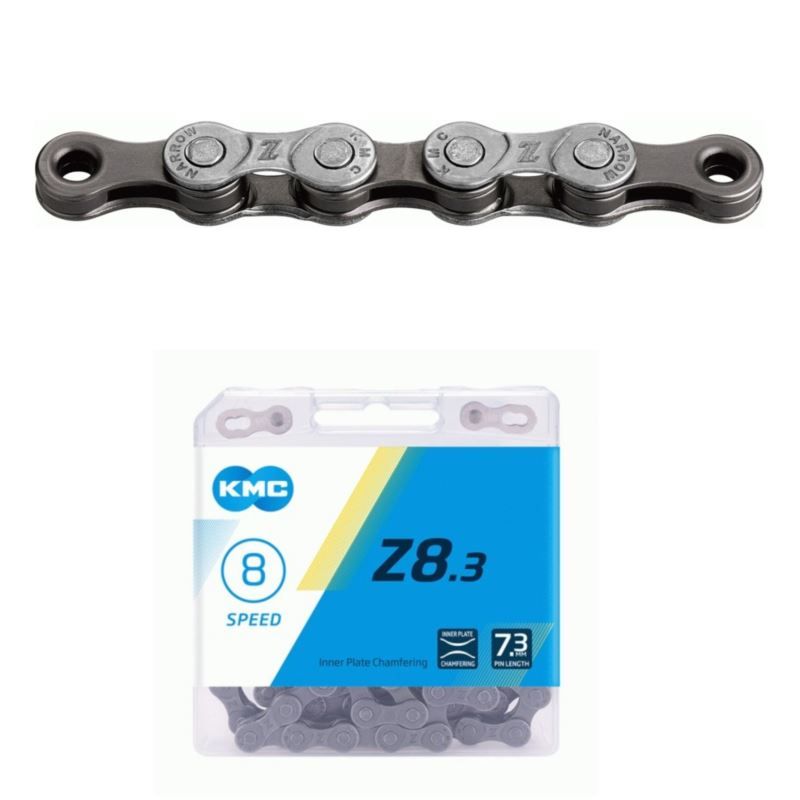 KMC Chain Z8.3 Silver Gray 114g BOX szürke kerékpár alkatrész