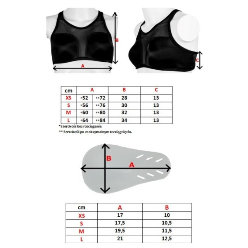 Masters Breast protectors for women védőfelszerelés, fehér