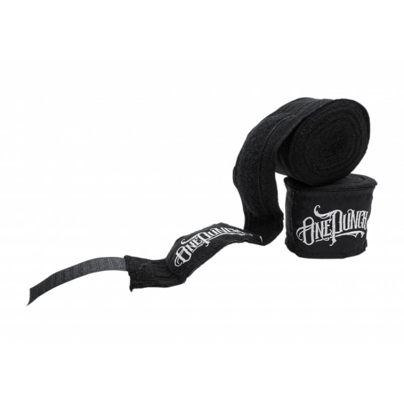 MASTERS FIGHT EQUIPMENT Elastic Boxing Hand Wraps “ONE PUNCH”, 4.5 fekete harcművészeti felszerelés 134256-OP01