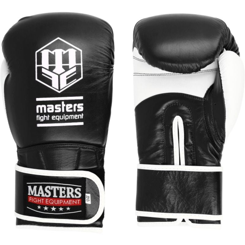 MASTERS FIGHT EQUIPMENT MASTERS RBT-PERFECT-GRIP Leather 12 oz fehér-fekete kesztyű 01587-12-0105 boxkesztyű