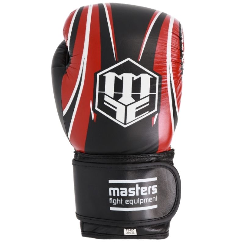 MASTERS FIGHT EQUIPMENT RBT-5A leather black and red piros kesztyű 0155-120102 boxkesztyű