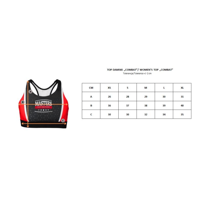 MASTERS FIGHT EQUIPMENT Women's MASTERS "COMBAT" (WAKO APPROVED) női crop top 04224-M