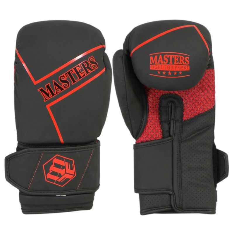 Masters RPU-BLACK boxkesztyű, czarno - czerwone+10 oz