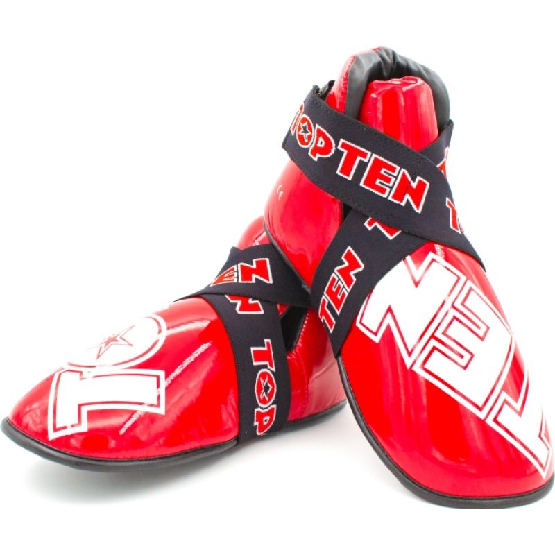Masters Top Ten OSTT-PU "Superlight" Glossy Foot Protectors védőfelszerelés, czarno - czerwone+m/l