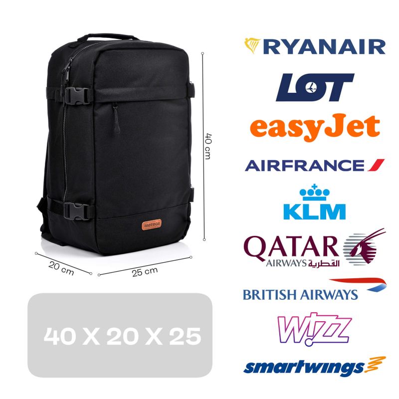 Meteor Hermod 20l cabin backpack hátizsák, fekete