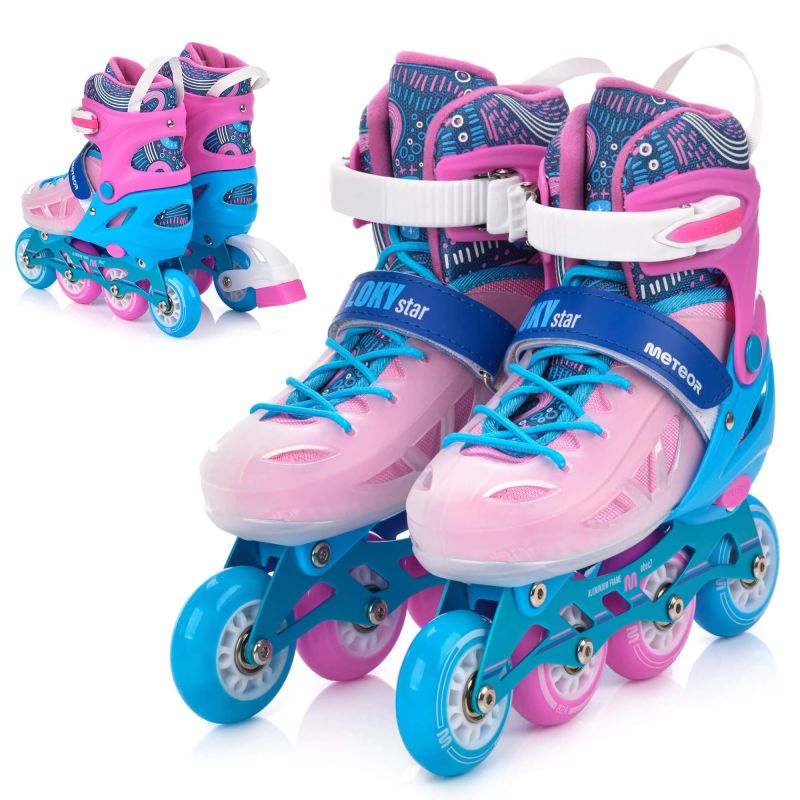 Meteor Roller Skates S 30-33 Loky Pink/ kék görkorcsolya