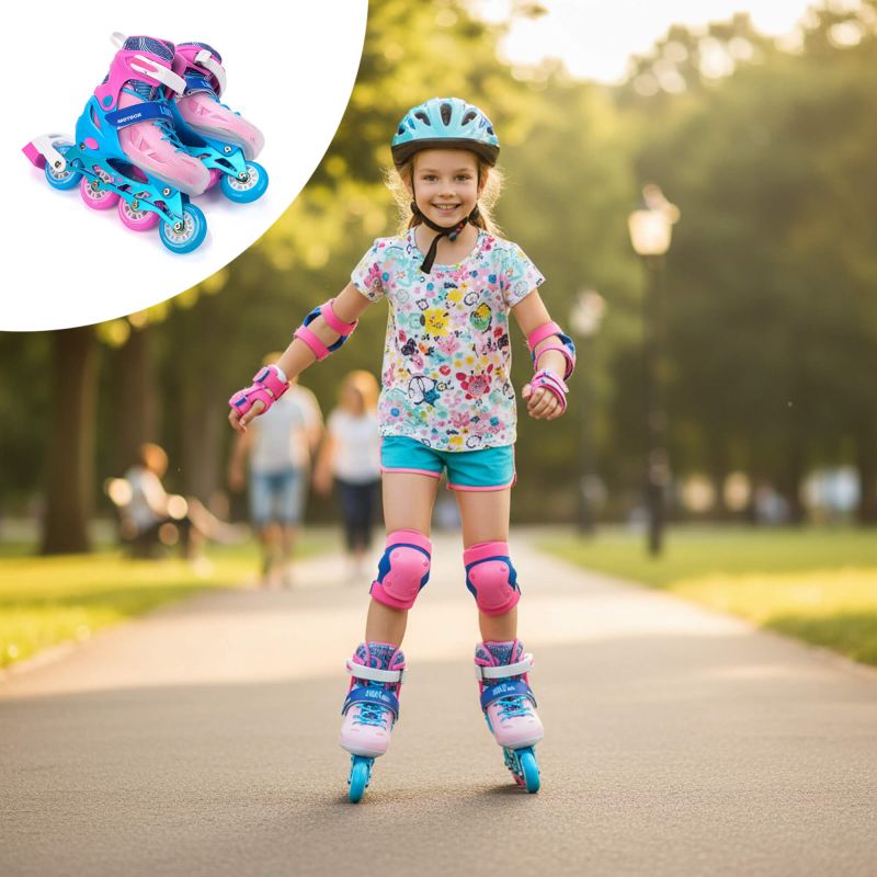 Meteor Roller Skates S 30-33 Loky Pink/ kék görkorcsolya