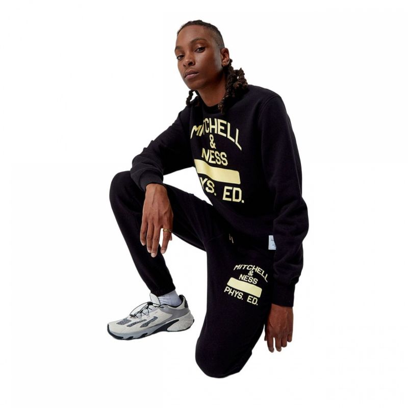 Mitchell &amp; Ness Branded Fashion Graphic Sweatpants M PSWP5533-MNNYYPPPBLCK