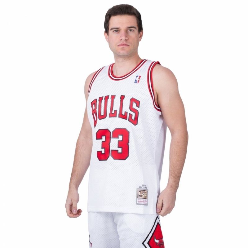 Mitchell &amp; Ness Chicago Bulls NBA Home Swingman Jersey Bulls 97-98 Scottie Pippen M SMJYAC18054-CBUWHIT97SPI