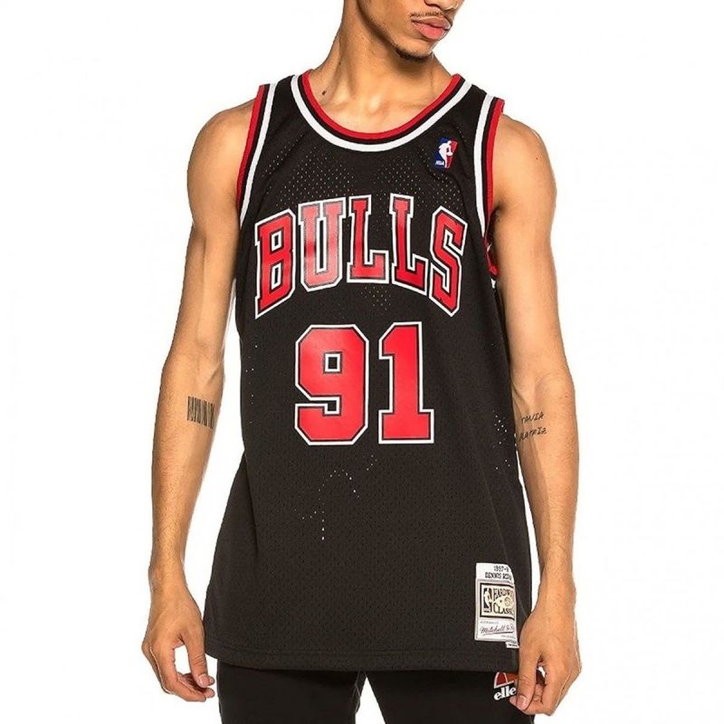 Mitchell &amp; Ness Chicago Bulls NBA Swingman Alternate Jersey Bulls 97 Dennis Rodman SMJYGS18152-CBUBLCK97DRD