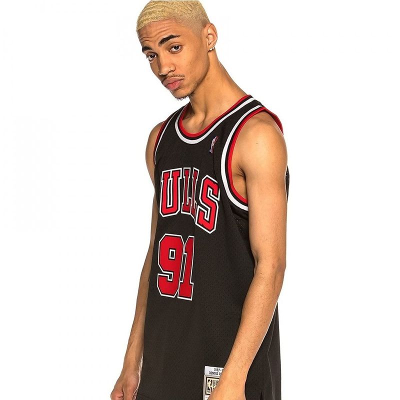 Mitchell &amp; Ness Chicago Bulls NBA Swingman Alternate Jersey Bulls 97 Dennis Rodman SMJYGS18152-CBUBLCK97DRD