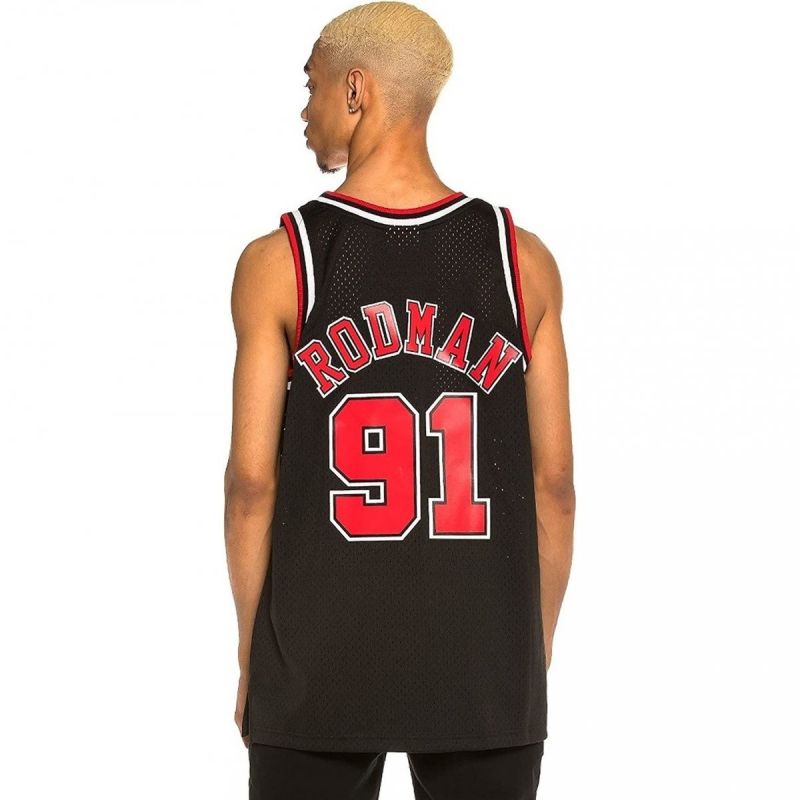 Mitchell &amp; Ness Chicago Bulls NBA Swingman Alternate Jersey Bulls 97 Dennis Rodman SMJYGS18152-CBUBLCK97DRD