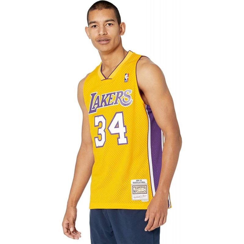 Mitchell &amp; Ness Los Angeles Lakers NBA Swingman Home Jersey Lakers 99 Shaquille O`Neal SMJYGS18179-LALLTGD99SON