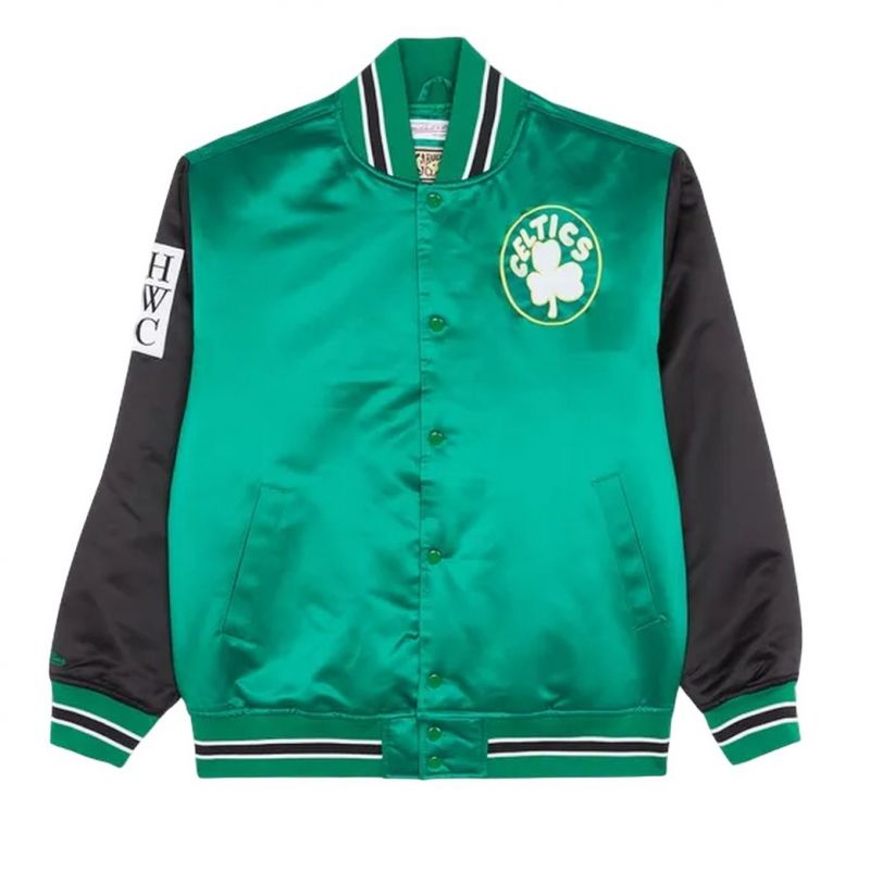 Mitchell & Ness Nba Boston Celtics Primetime Heavyweight Satin Jacket Vintage Logo Celtics M Jk8453-bcekygn