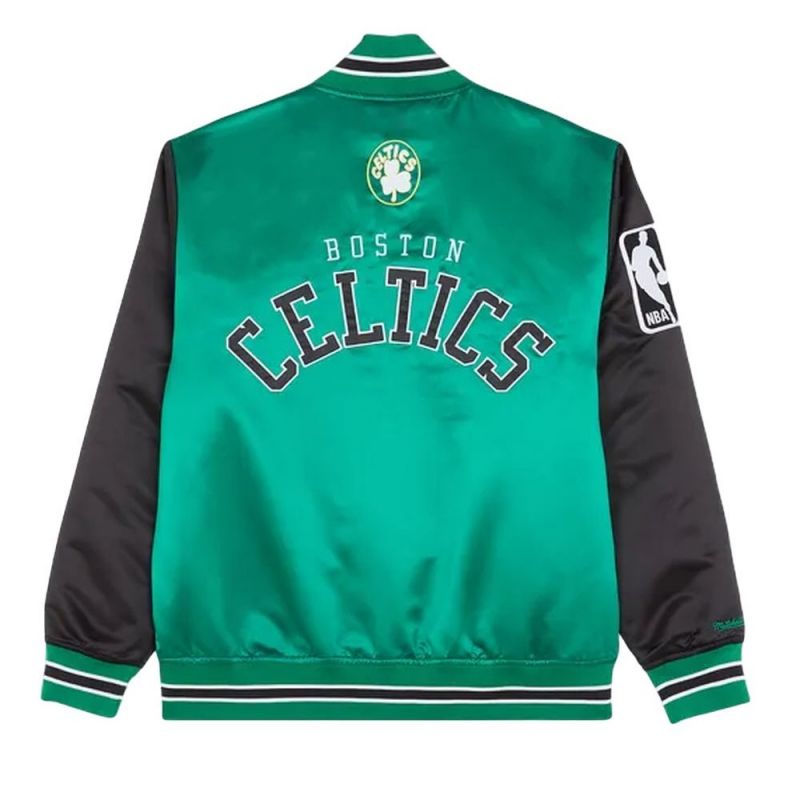 Mitchell & Ness Nba Boston Celtics Primetime Heavyweight Satin Jacket Vintage Logo Celtics M Jk8453-bcekygn