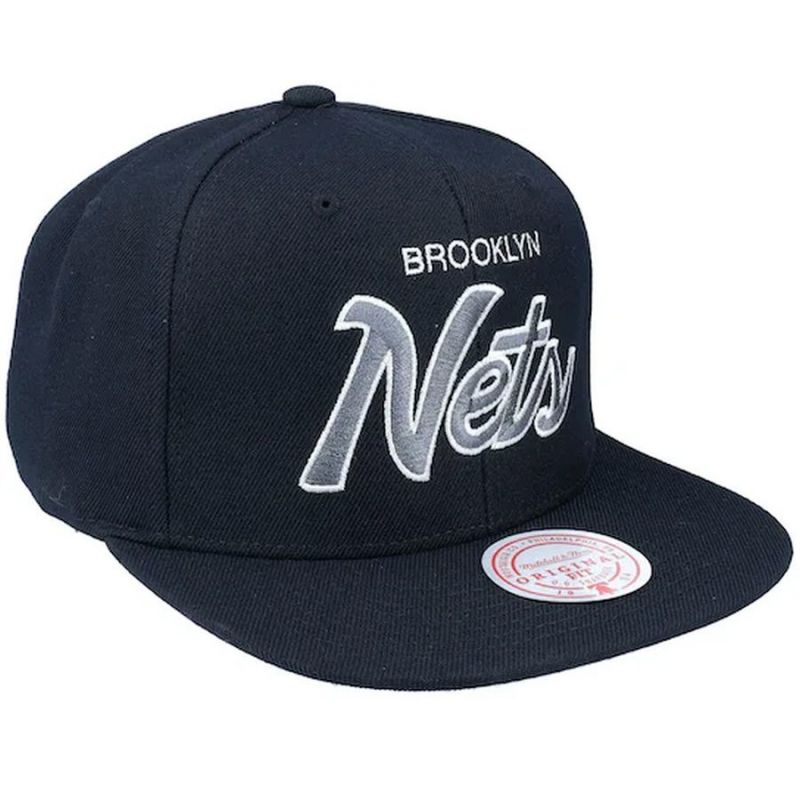 Mitchell &amp; Ness NBA Brooklyn Nets Team Script 2.0 Snapback Nets Cap HHSS3280-BNEYYPPPBLCK