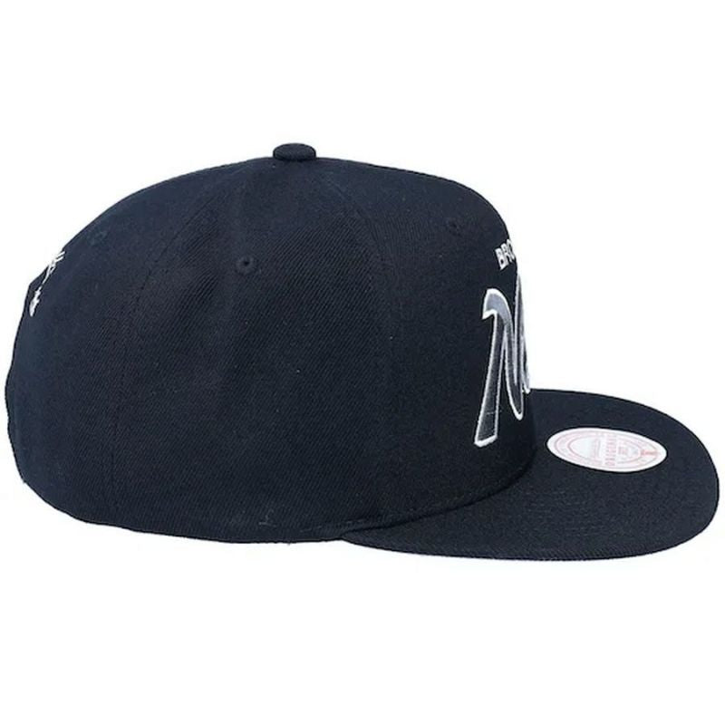 Mitchell &amp; Ness NBA Brooklyn Nets Team Script 2.0 Snapback Nets Cap HHSS3280-BNEYYPPPBLCK