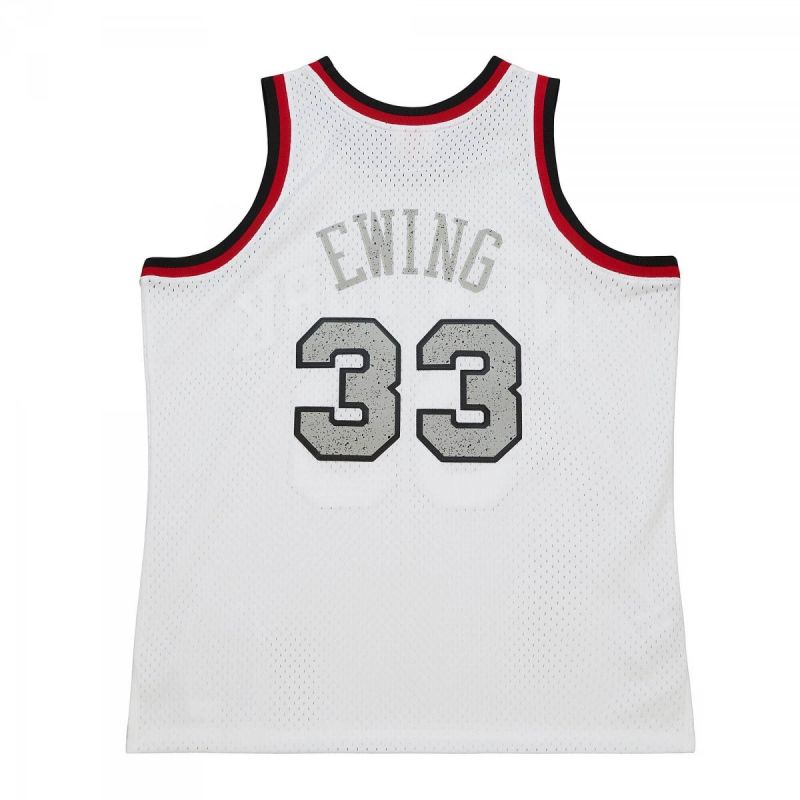 Mitchell &amp; Ness NBA Cracked Cement Swingman Jersey Knicks 1991 Patrick Ewing M TFSM5934-NYK91PEWWHIT