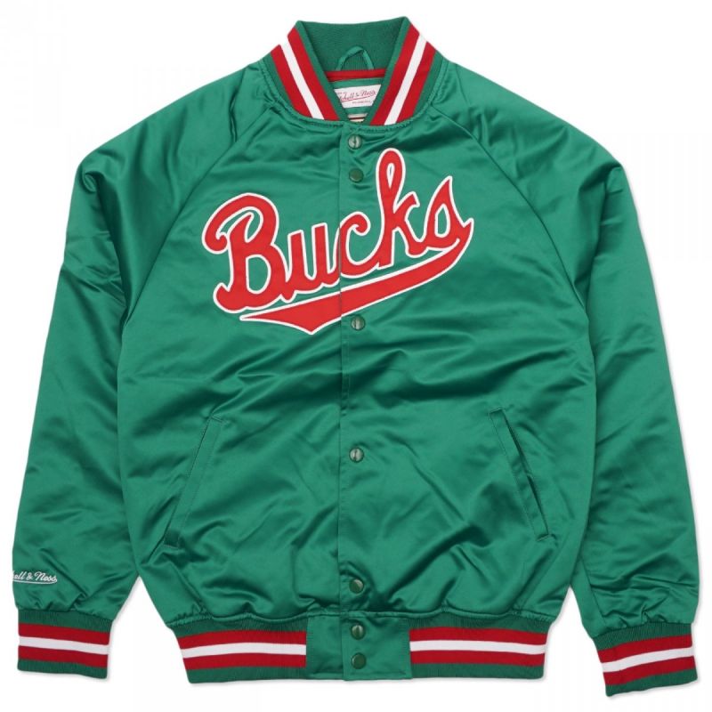 Mitchell &amp; Ness NBA Milwaukee Bucks Lightweight Jacket M STJKMG18013-MBUDKGN