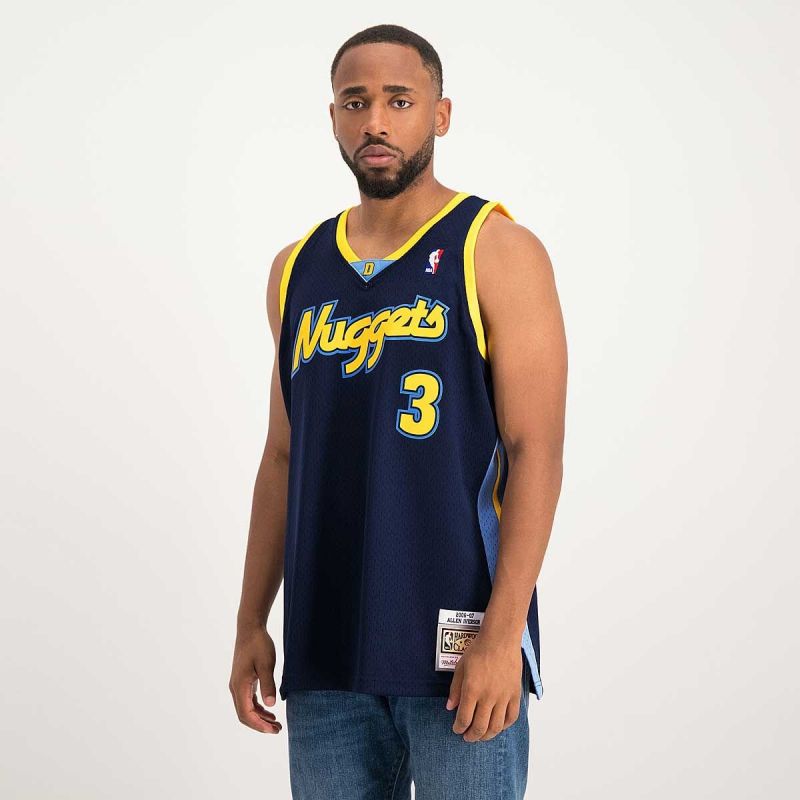 Mitchell &amp; Ness NBA Swingman Denver Nuggets Allen Iverson T-shirt SMJY4205-DNU06AIVASBL