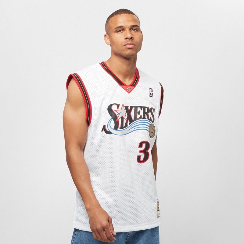 Mitchell &amp; Ness NBA Swingman Home Jersey 76ERS 00 Allen Iverson M SMJYGS18200-P76WHIT00AIV