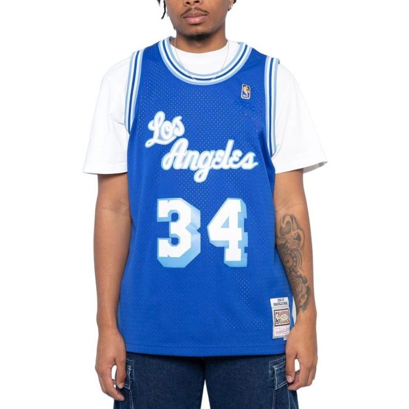 Mitchell & Ness NBA Swingman Los Angeles Lakers Shaquille O&#39;Neal M T-shirt SMJYAC18013-LALROYA96SON - Sportmania.hu