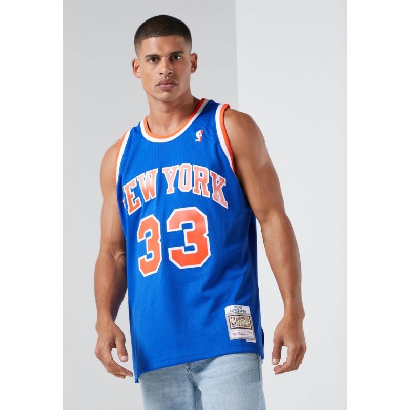 Mitchell &amp; Ness NBA Swingman New York Knicks Patric Ewing T-Shirt SMJYGS18186-NYKROYA91PEW